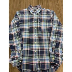 Ralph Lauren Plaid Button Down Shirt Men's M Multicolor Check Long Sleeve Cotton